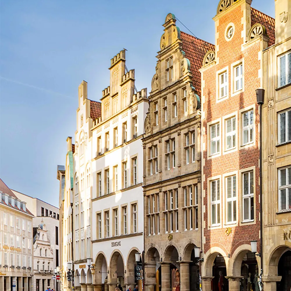 Ansicht vom Prinzipalmarkt in Münsters Altstadt.